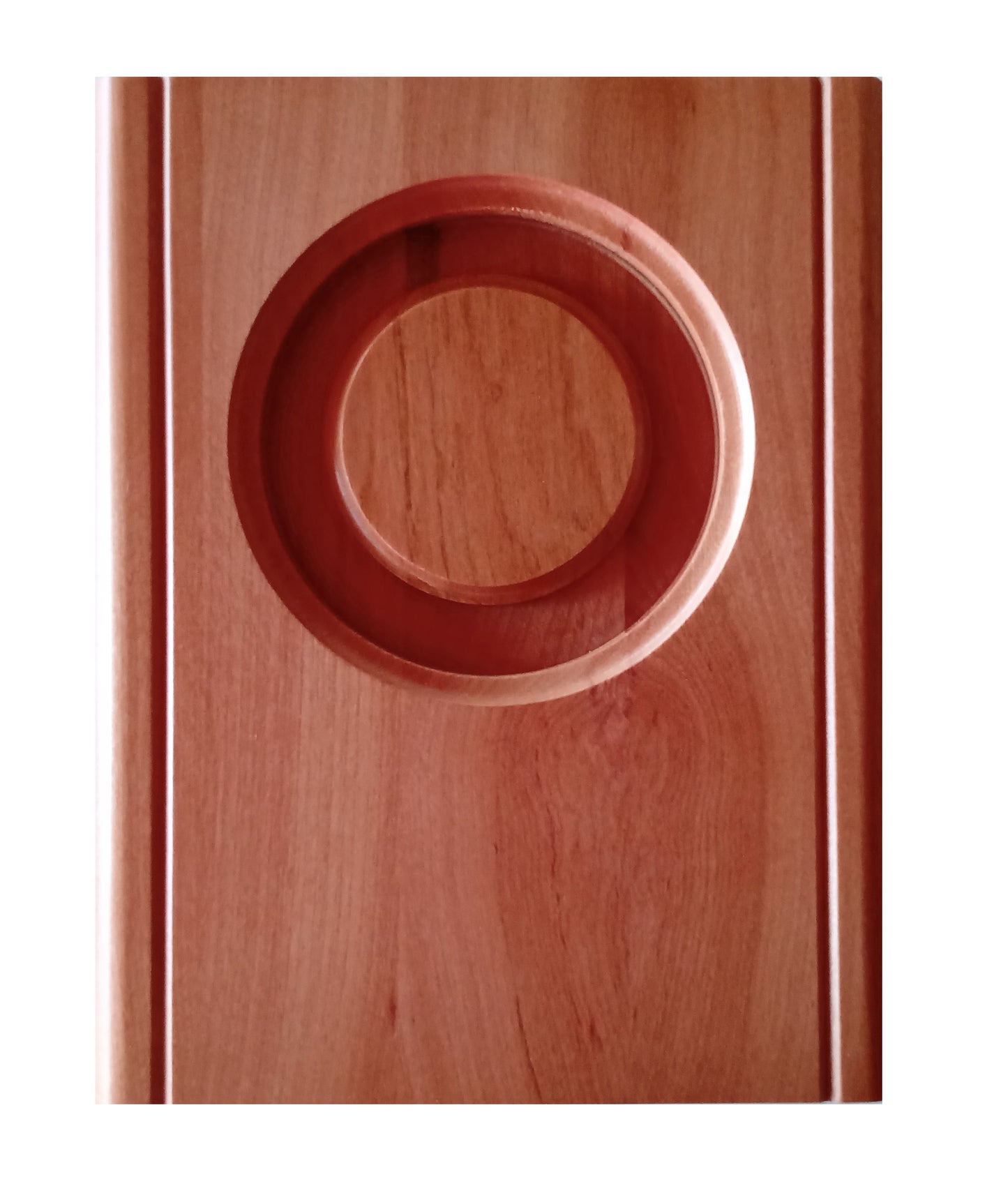 Retablo madera con circulo calado