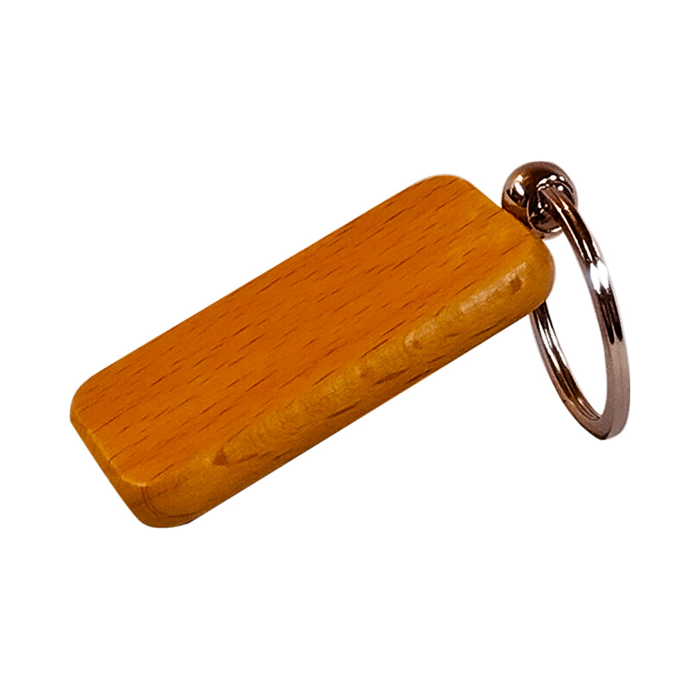 Llavero bambu rectangular